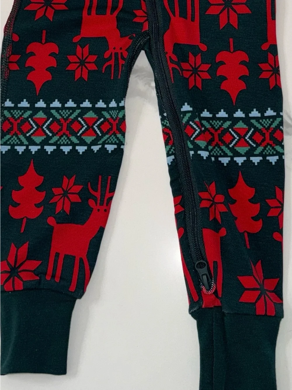 Hanna Andersson Fair Isle Reindeer Holiday Baby Sleeper Pajamas 6-12M